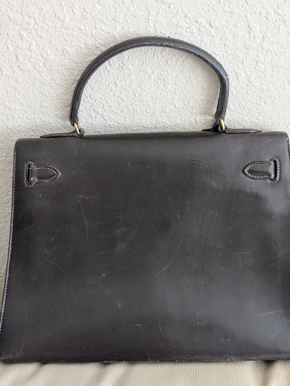 HERMES Kelly 32 1966 Bonwit Teller Brown Box Leather Bag eBay Authenthificated - Picture 2 of 16